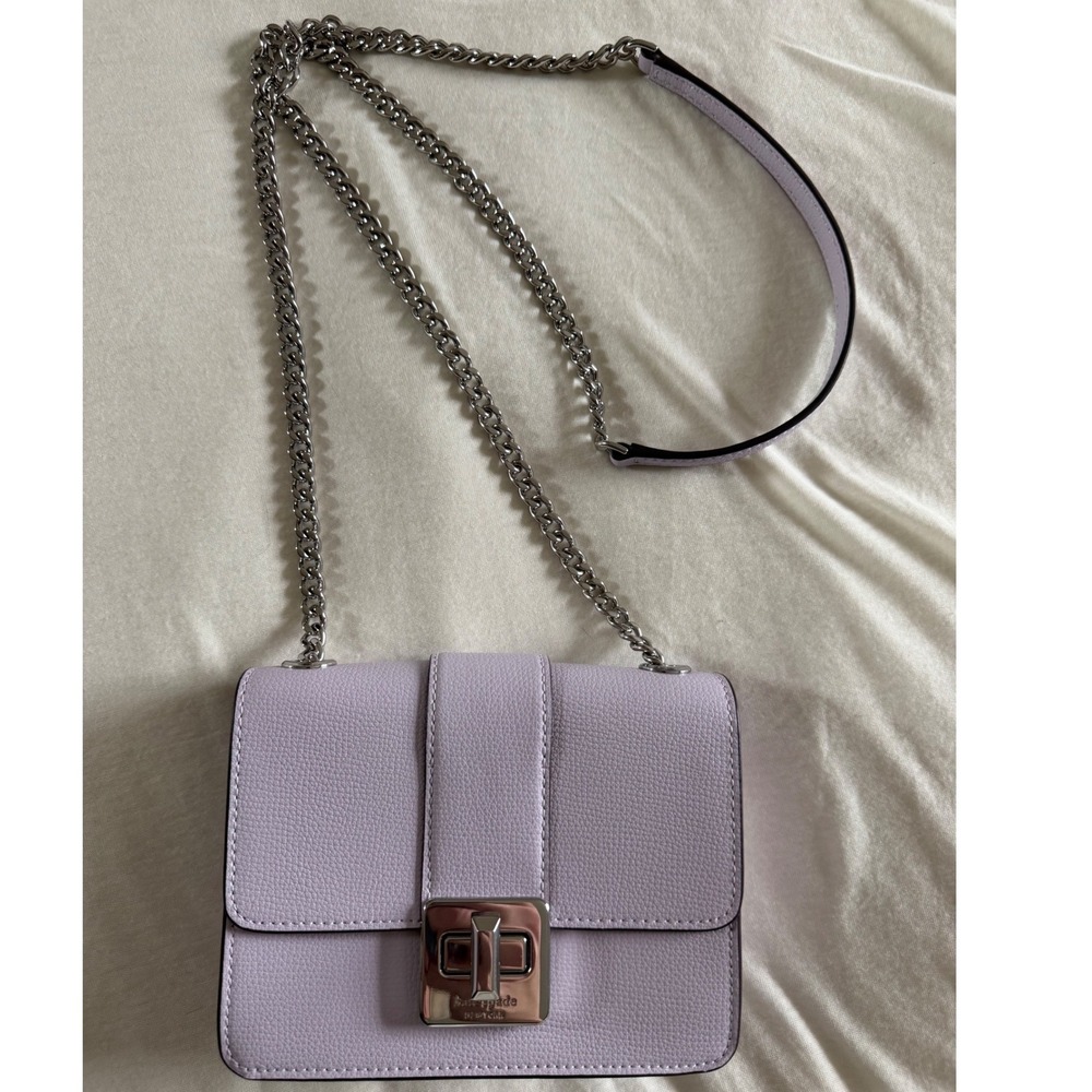 Kate Spade Phoebe Mini Flap Crossbody Bag Lilac Leather KK896 NEW